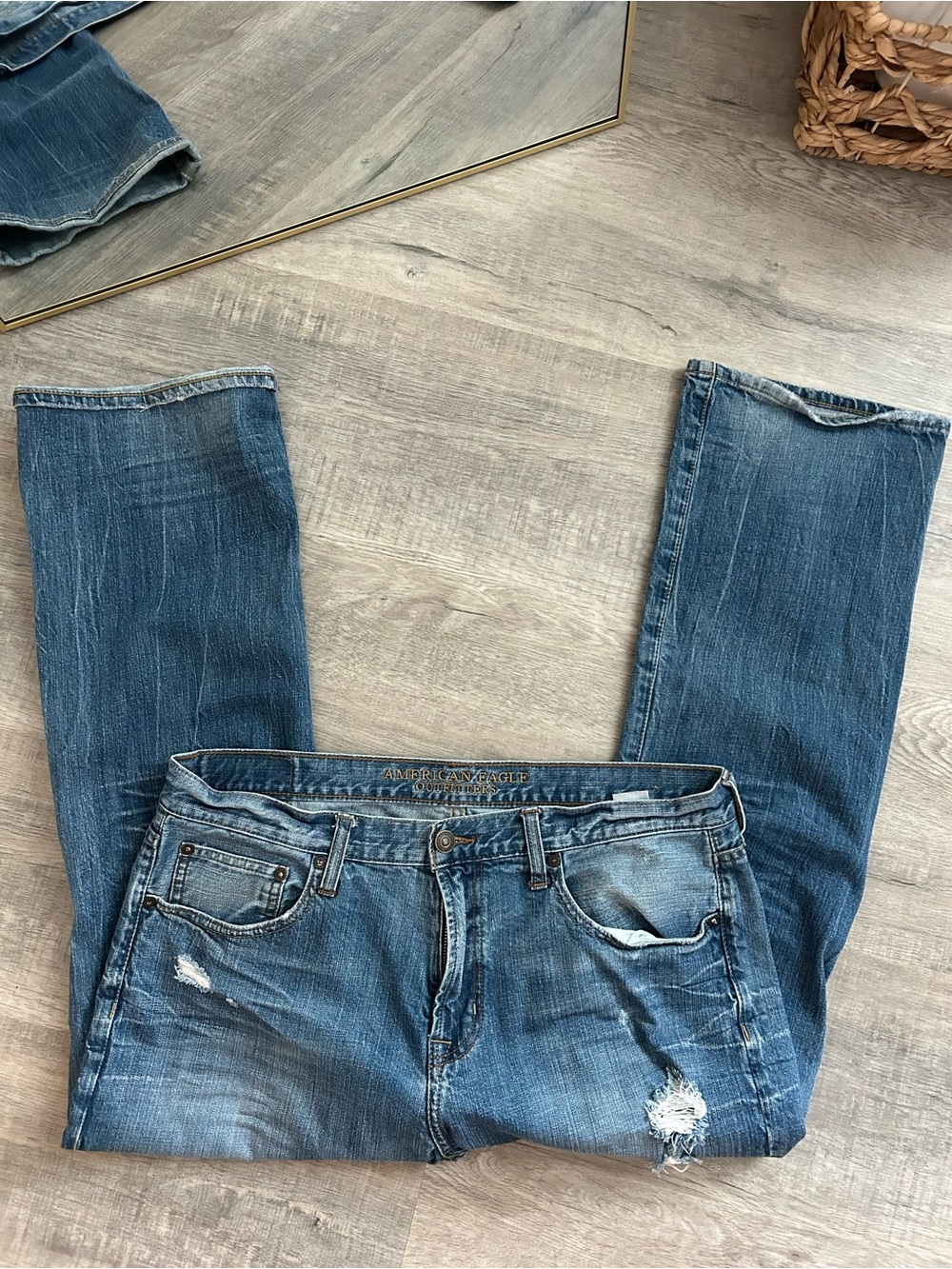 Vintage American Eagle Outfitters Men’s Classic Bootcut Distressed Jeans 36x30